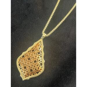 Designer Kendra Scott Yellow & Rose Gold Plate, Aiden 32" Necklace